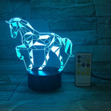 3D LED Race Horse Night Light